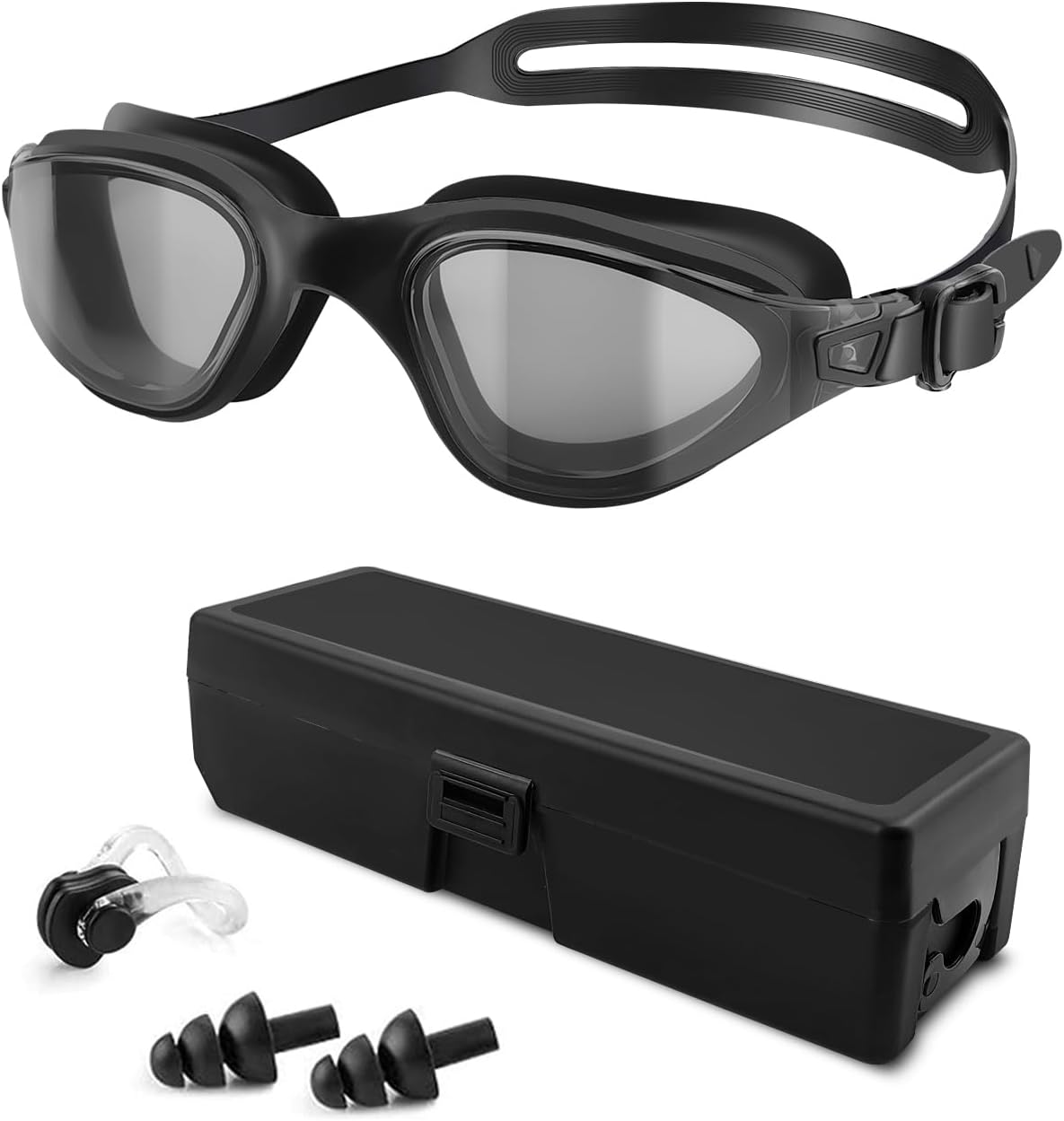 Updated Anti-Fog Swimming Goggles Adults Providing UV Protection and Secure fit Ensuring a Leak-free Swim Experience Suitable for Both Men and Women Black Swimming glasses