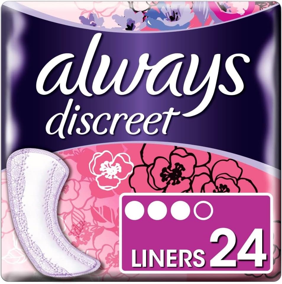 FOUR PACKS Always Discreet Liners 24 Liners