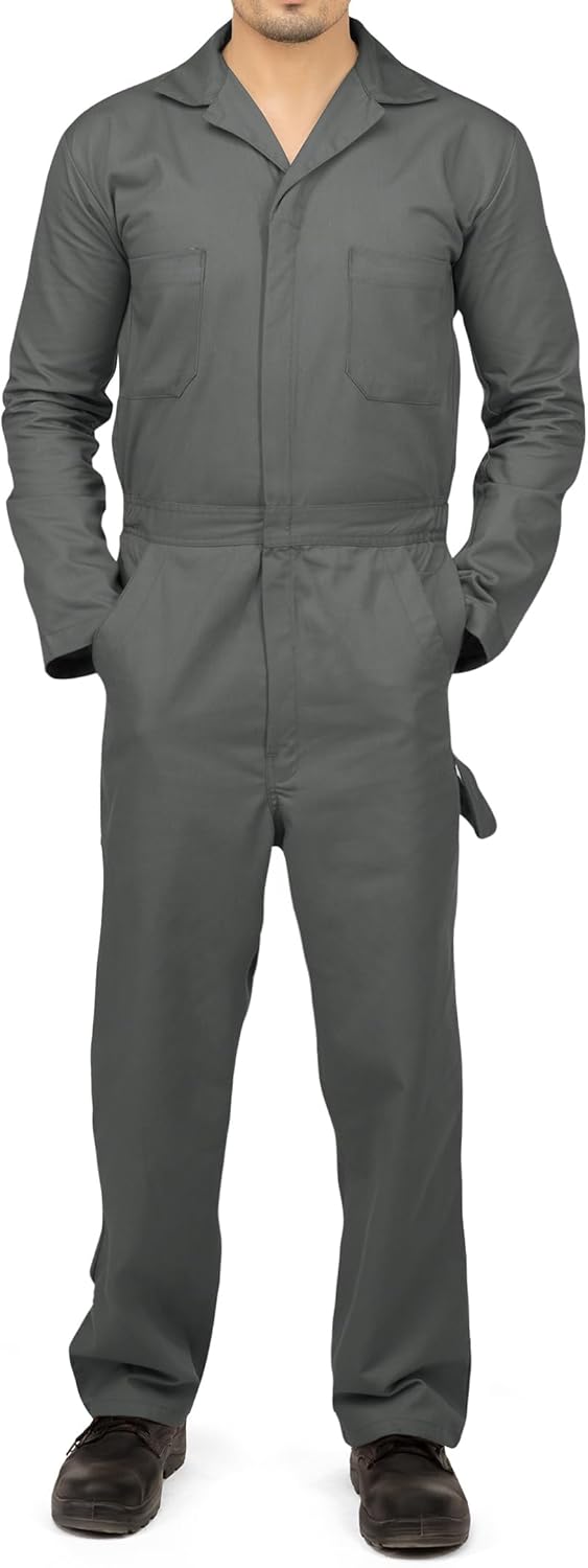 NY Threads Men’s Twill Coverall Relaxed Fit Long Sleeve Utility Work Wear