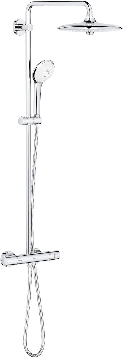 GROHE 26128002 Euphoria 260 Cooltouch Thermostatic Shower System, 1.75 GPM, Starlight Chrome