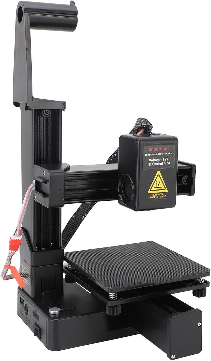 Ejoyous High Accuracy 3D Printer, Beginner Friendly Easyware 4x4x4in Printing Size, Compact ABS 3D Printer with 1.75mm PLA/TPU Support, for Kids (Black)