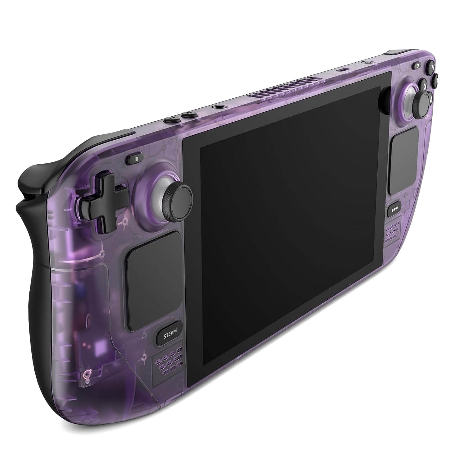 JSAUX Transparent Front Cover Compatible with Steam Deck LCD, DIY Clear Edition Replacement Custom Faceplate Shell Housing Case Compatible with Steam Deck LCD - PC0108 [Purple]