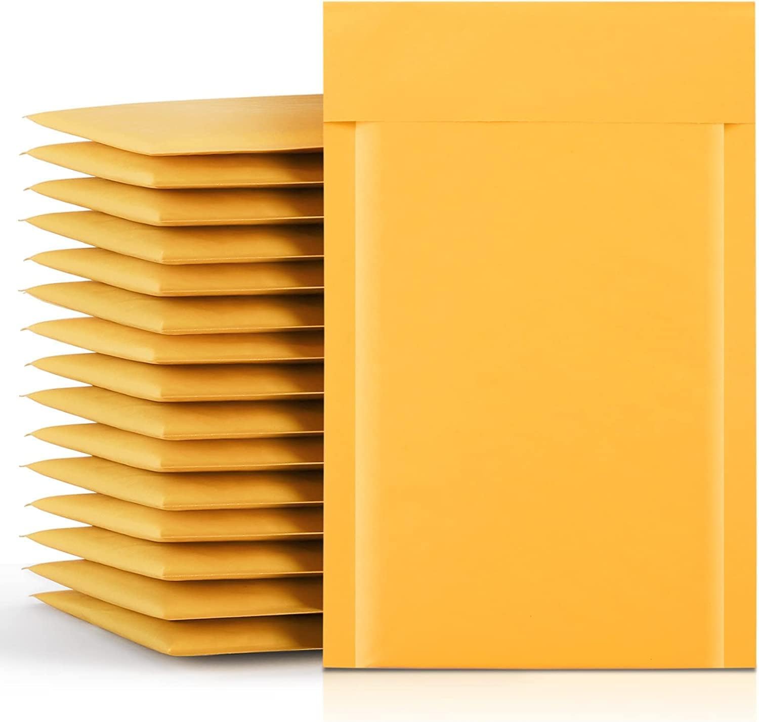 Switory A5 Padded Envelopes Jiffy Bags 50pc Kraft Bubble Mailers Self-Seal for Packaging Bags Gold 15.3cmx22.9cm Small Bubble Envelopes