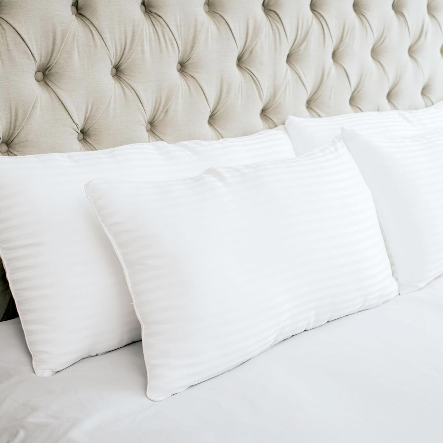 Tuck Me in Pillow Co. Down Alternative Pillows - Queen Sized Hypoallergenic Pillows, Set of 2 - Premium, Breathable Pillow for Side Sleepers and Back Sleepers