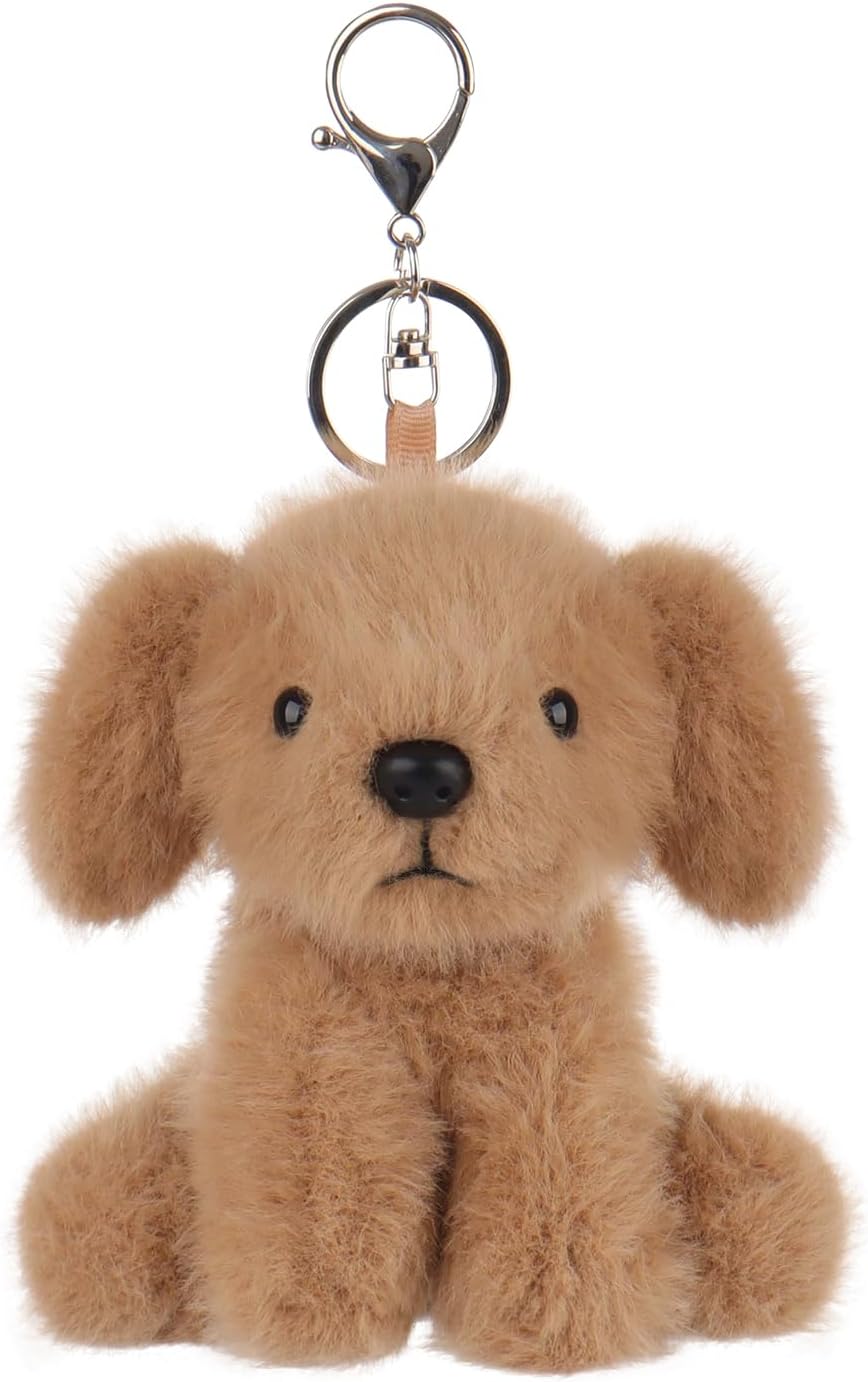 Apricot Lamb Plush Labrador Dog Puppy Stuffed Animal Soft Keychain for Kids Bag, Purse, Backpack, Handbag