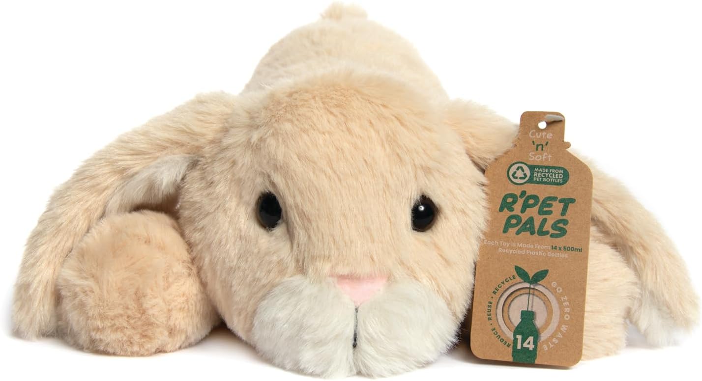 L & P Home & Gifts Lesser & Pavey Rpet Pals Binky Laying Bunny Teddy For Kids | Made Up of Recycled Bottles | Stuffed Animal Soft Toys | Ideal For Birthday or Baby Gift
