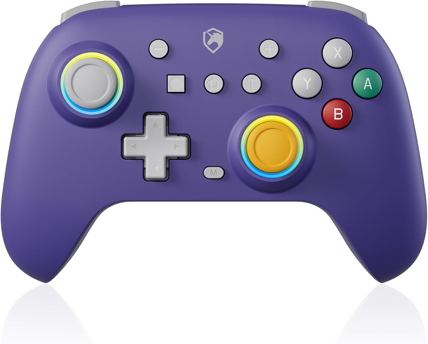 ECHTPower Purple Wireless Switch Controller, Retro Color Gamepad with Hall Joysticks/RGB/Macro/Turbo/Vibration, Compatible with Switch/OLED/PC/Adroid/iOS