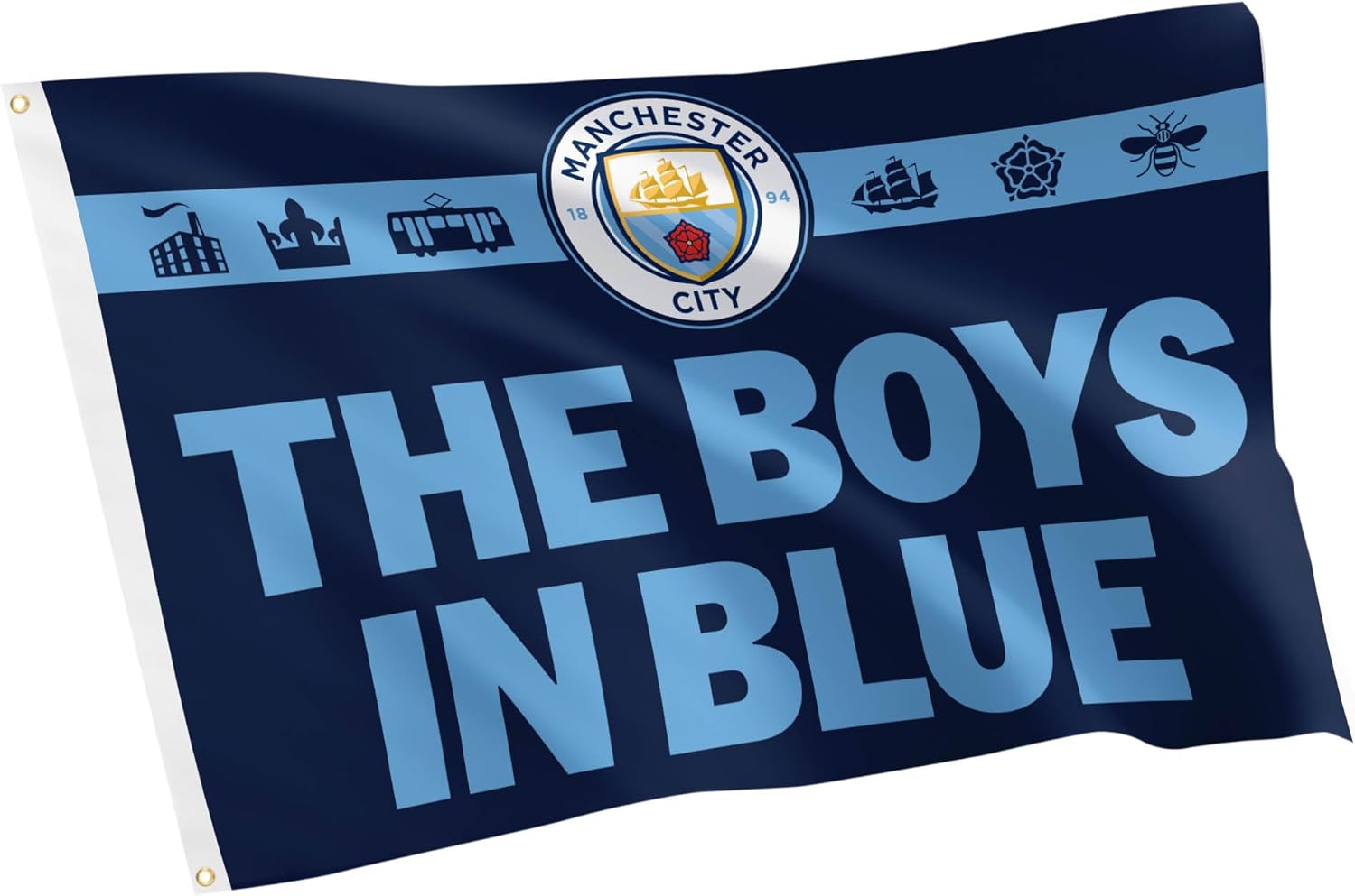 Desert Cactus Manchester City FC 100% Polyester Indoor Outdoor 3x5 feet Banner Man City MCFC Football Soccer (Flag I)