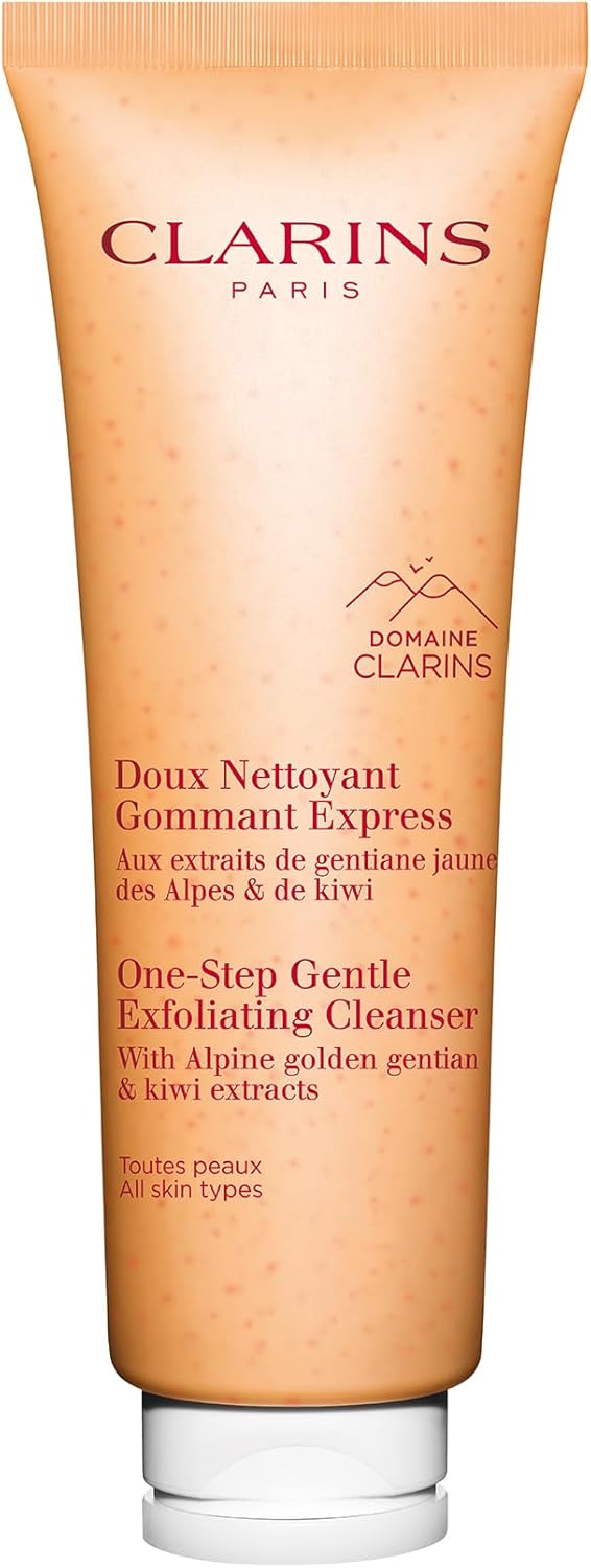 ​Clarins One-Step Gentle Exfoliating Cleanser 125ml | 3-in-1 Makeup Remover, Cleanser & Exfoliator with Kiwi & Organic Extracts | Suitable for All Skin Types