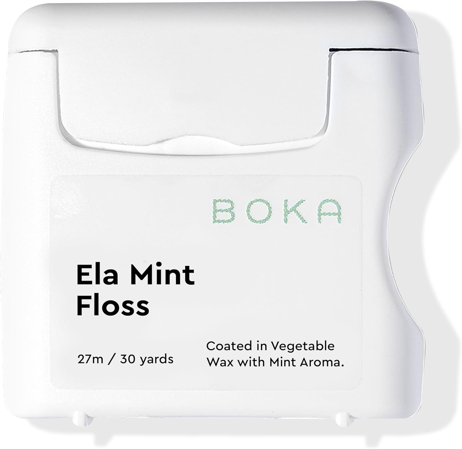 Boka Ela Mint Woven Dental Floss, Made from Plant-Based Vegetable Wax, Teflon-Free, 30 Yards of Waxed Floss (Pack of 1)