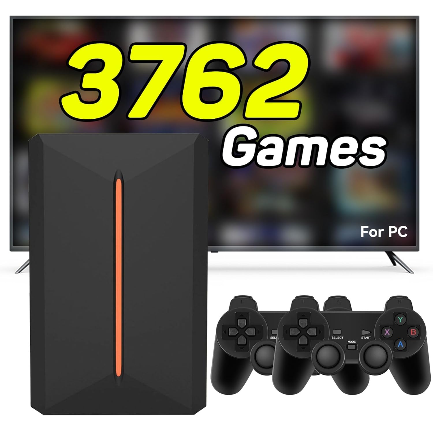 Retro Gaming Console 500G Hard Drive with 3762 Games, 14 Emulators Emulator Console HDD with LBOX Game Systems, Plug and Play Video Games Video Game Console for PC with 2 Wireless Gamepad
