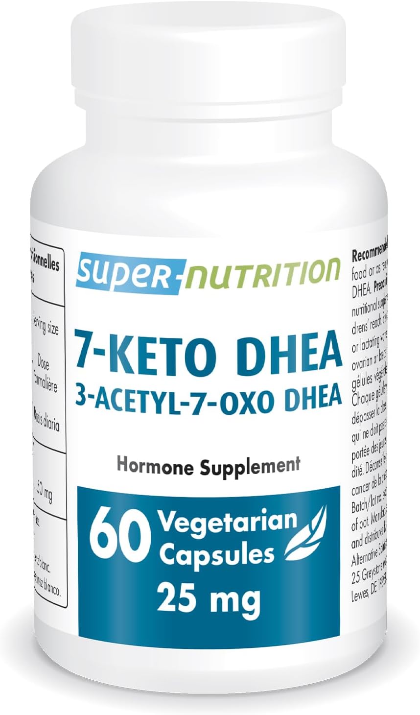 SuperSmart 7-Keto DHEA 25mg - Advanced DHEA Metabolite Supplement | Non-GMO & Gluten Free - 60 Vegetarian Capsules