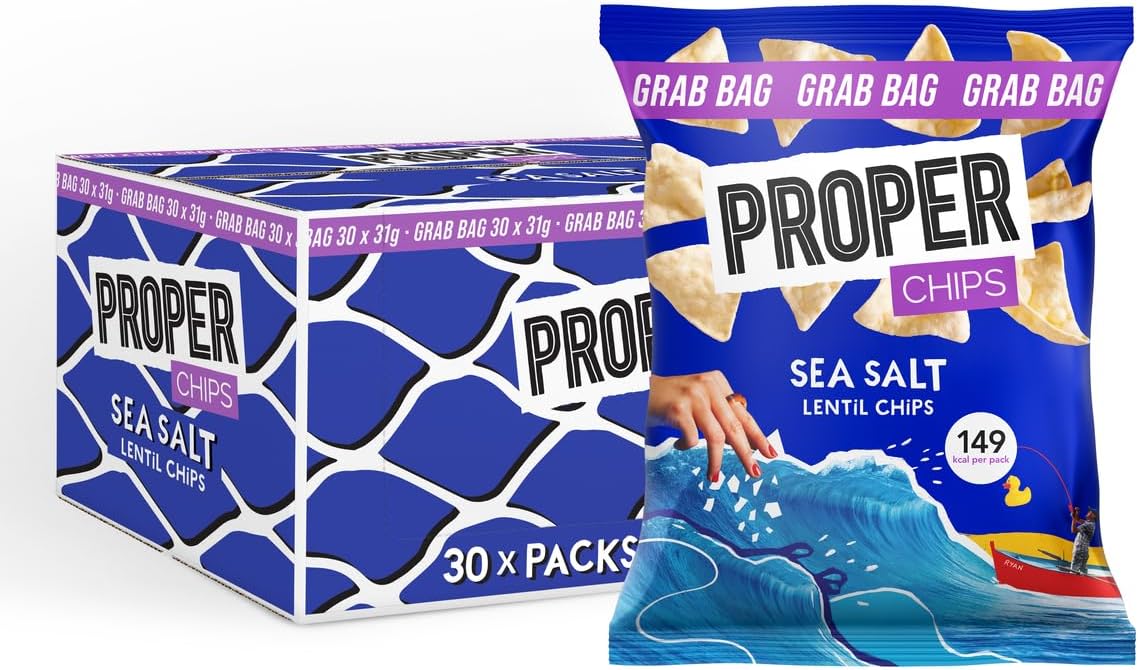 PROPER Sea Salt Lentil Chips, 30 x 31g