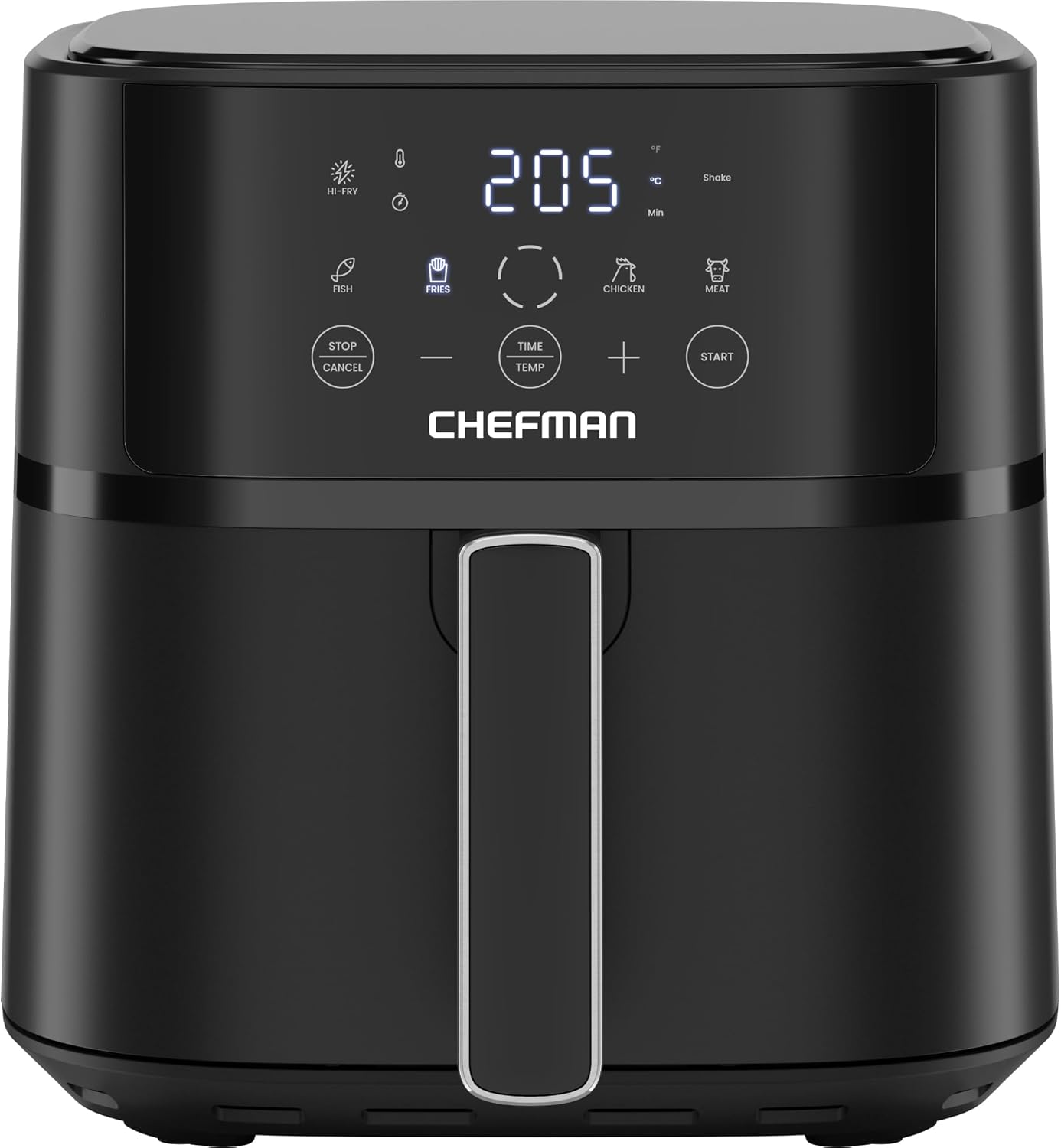 Chefman 5.7L Air Fryer, Touch Controls with 4 Presets, Compact Air Fryer with Hi-Fry Technology for Extra Crisp, Quick & Easy Meals, Nonstick & Dishwasher Safe Basket, Black