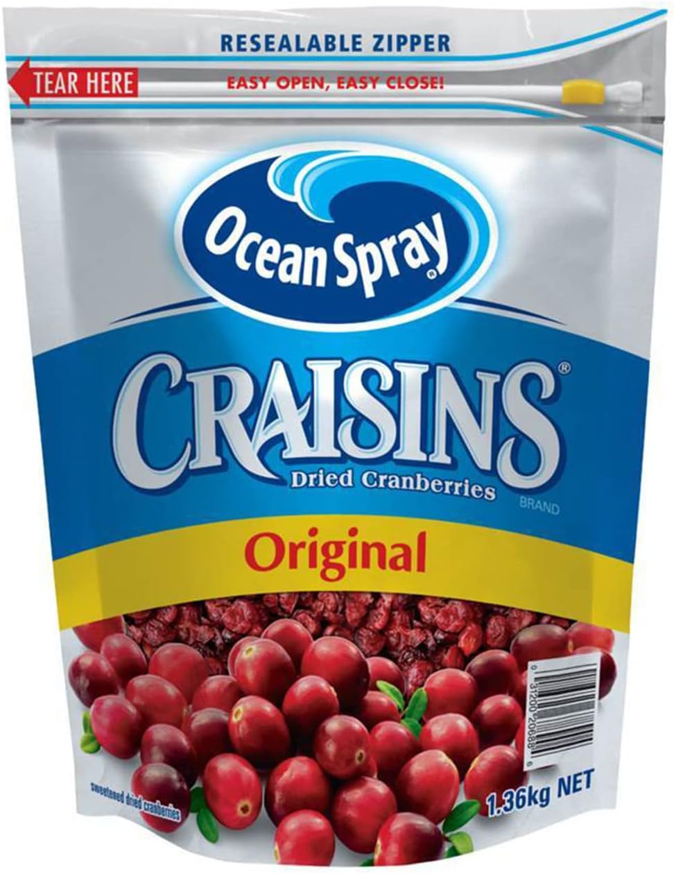 Ocean Spray Original Craisins Dried Cranberries, 1.36kg