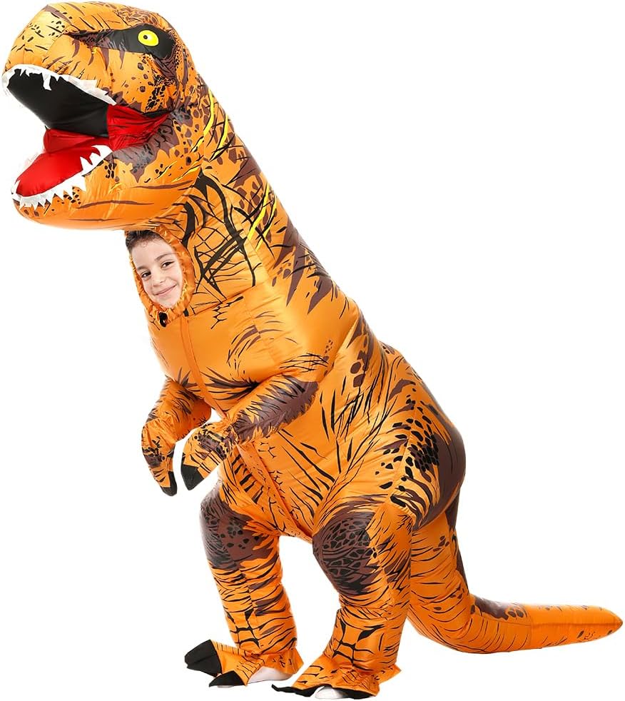 Inflatable T-REX Dinosaur Costume Adult/Kids, Full Body Halloween Costumes For Men/Women, Blow up Costumes