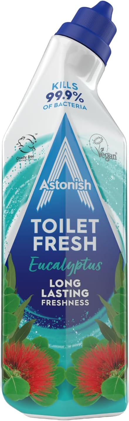 Astonish Eucalyptus Toilet Fresh Gel, Kills 99.9% of Bacteria, Limescale Prevention, 750ml