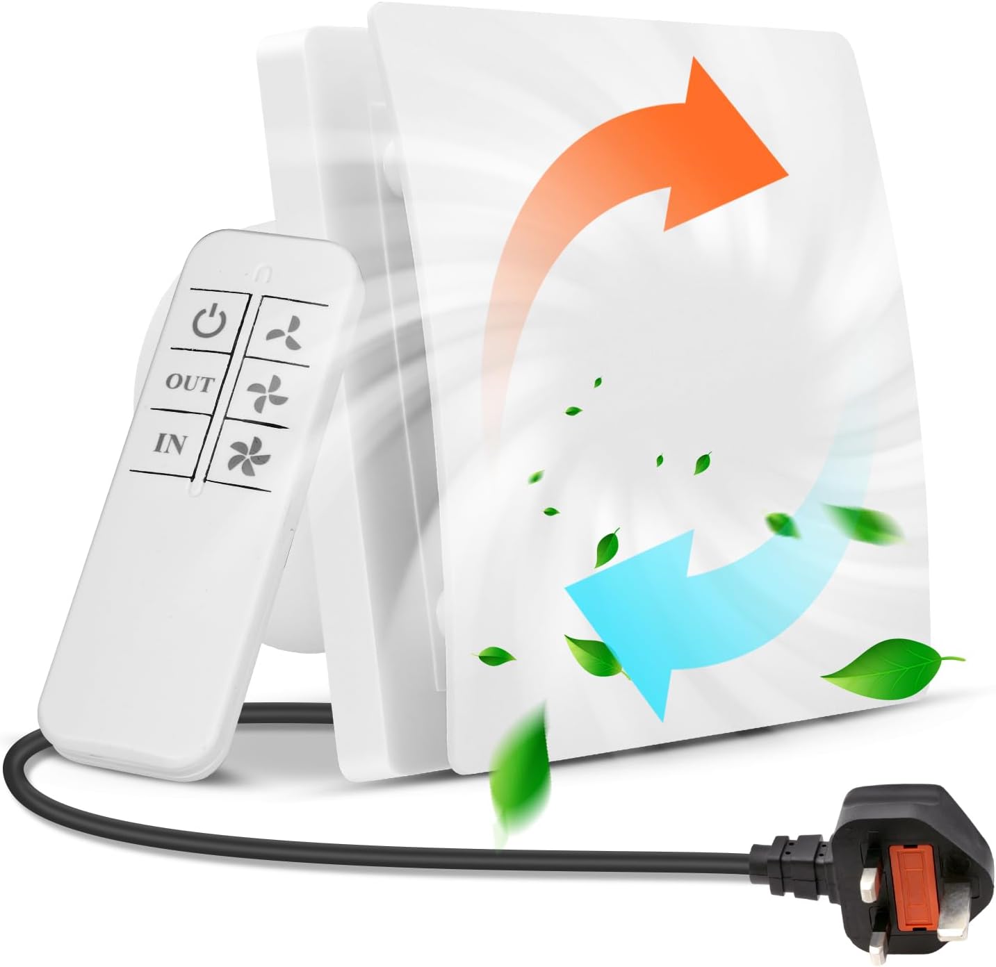 Neulriscn Extractor Fan Bathroom, 100mm Silent Extractor Fan with Remote Control, 2 Way Ventilation Fan, 3 Speeds, Powerful High Airflow Exhaust Fan, Wall/Window/Ceiling Mounted for Kitchen, Garage