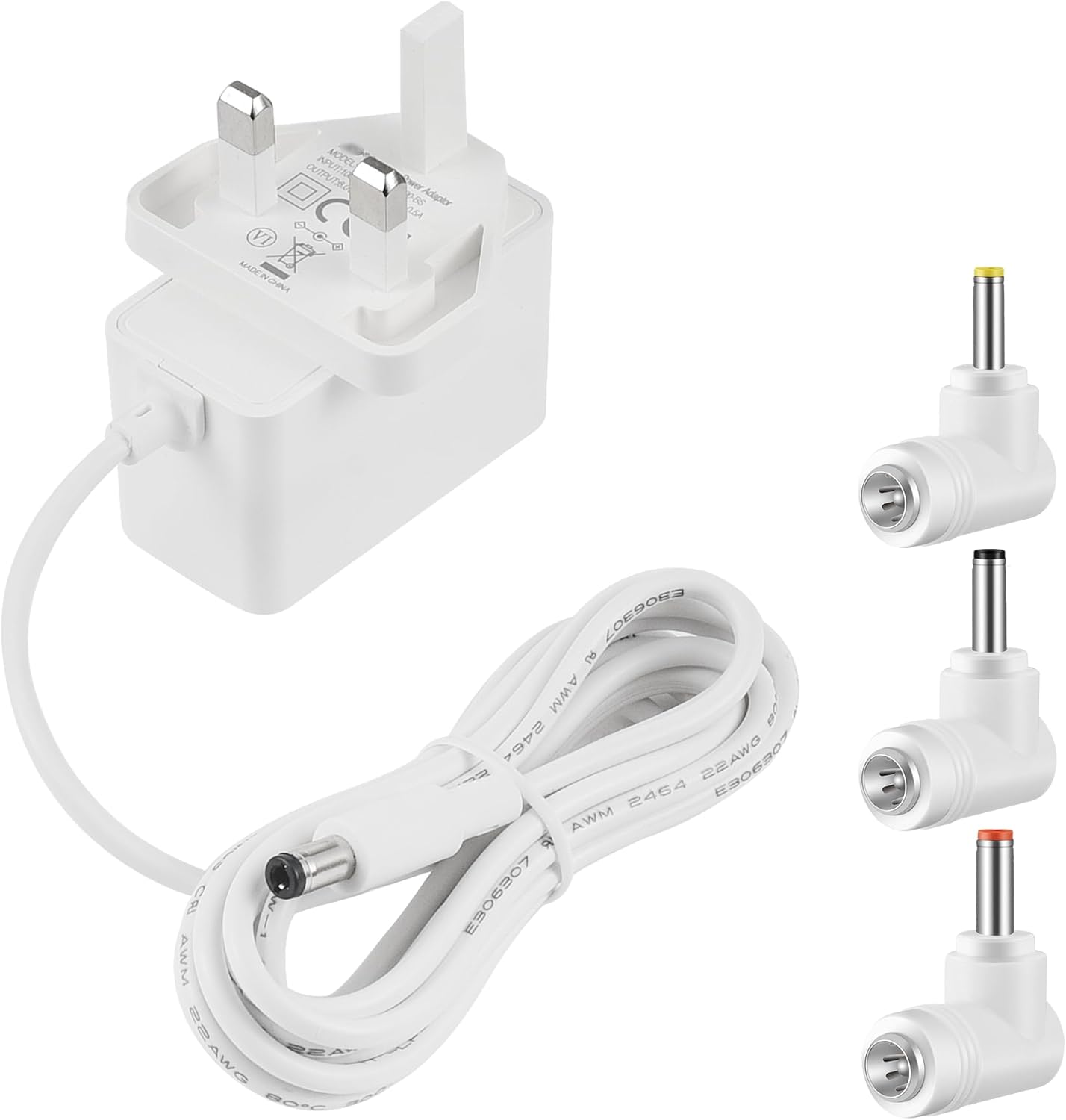 Tonton 6V Power Supply Adapter, AC to DC 2A 1A Power Cord with Plug 5.5x2.5mm (5.5x2.1mm), 3.5x1.35mm, 4.0x1.7mm, 2.5x0.7mm, Charger for Motorola Baby Monitor, Philips Avent Baby Monitor, 2M(6.6FT)