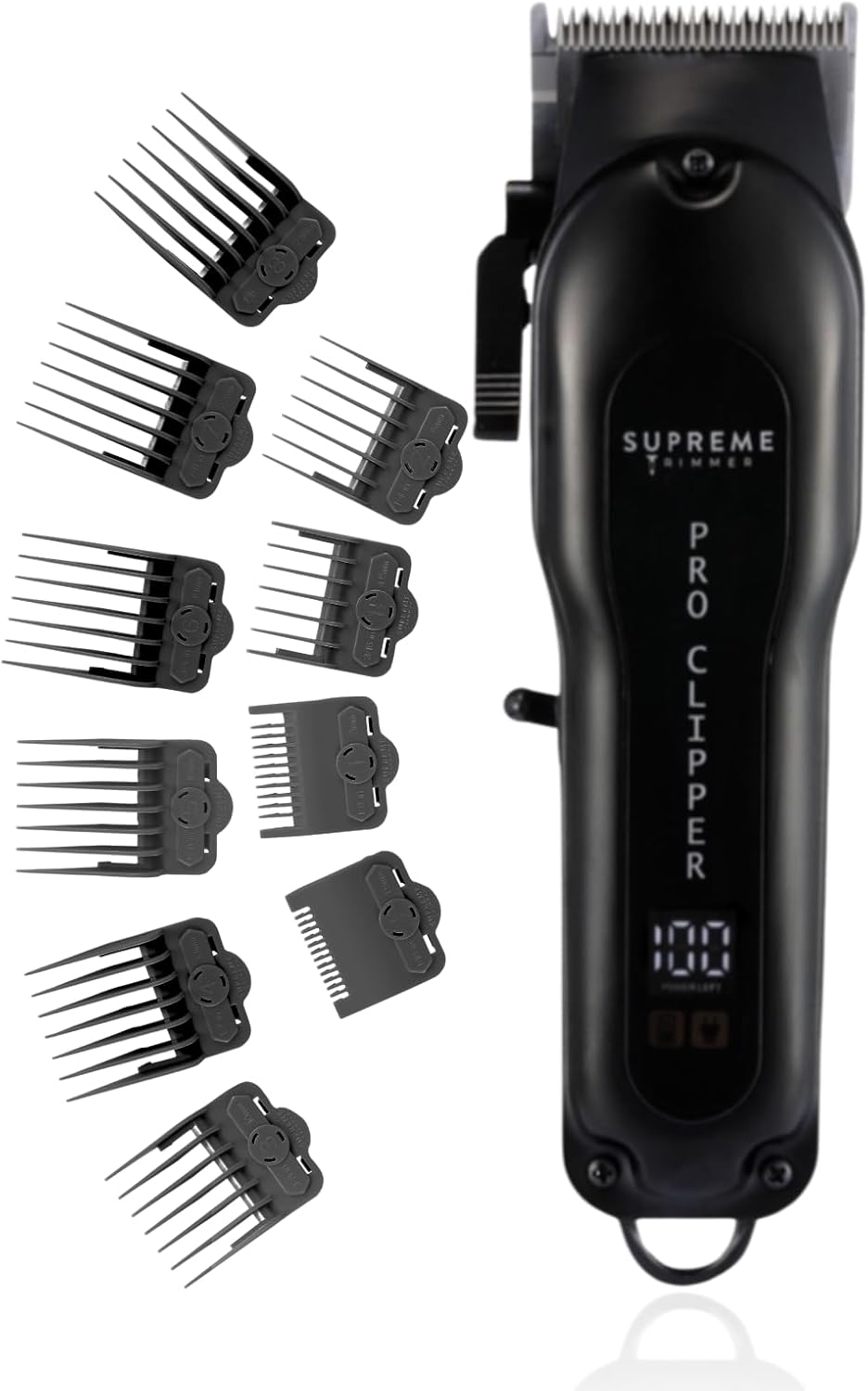 Supreme Trimmer Pro Clipper All Metal w/Taper Blade | 300 Min Run Time Professional Hair Clipper Set, Cordless Beard Trimmer | STC5030 Black