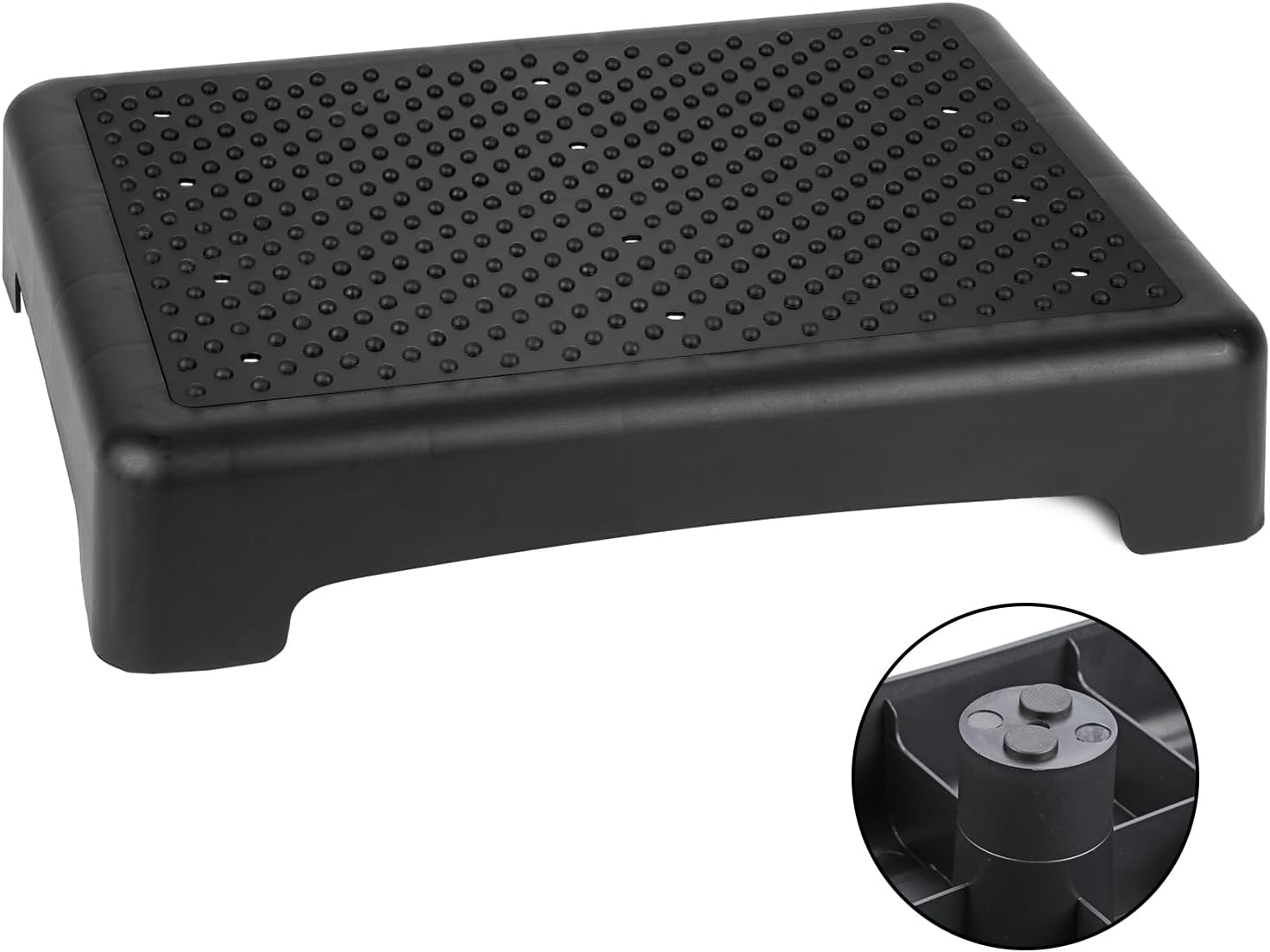 Non Slip One Step Stool for Seniors, Adults, Indoor/Outdoor Portable Stair Assist, Mobility Step Stool for Bedside, Car, Kitchen, Bathroom, Black