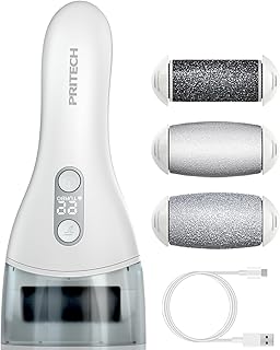 Electric Callus Remover for feet,PRITECH Rechargeable Foot File Electronic Pedicure Tools Kit for Calloused Removal, Waterproof Electric Foot Scrubber Duty Feet Care for Heels Dead, Heavy, Dry Skin