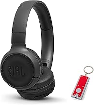 JBL Tune 500BT - On-Ear Wireless Bluetooth Headphones, Includes LED Flashlight Key Chain Bonus (Black) (JBL TUNE 500BT + LED)