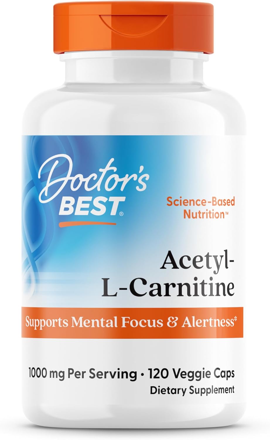 Doctors Best Acetyl-L-Carnitine, Supports Mental Focus & Alertness, Non-GMO, Gluten Free, Soy Free, Vegan 120 Veggie Caps