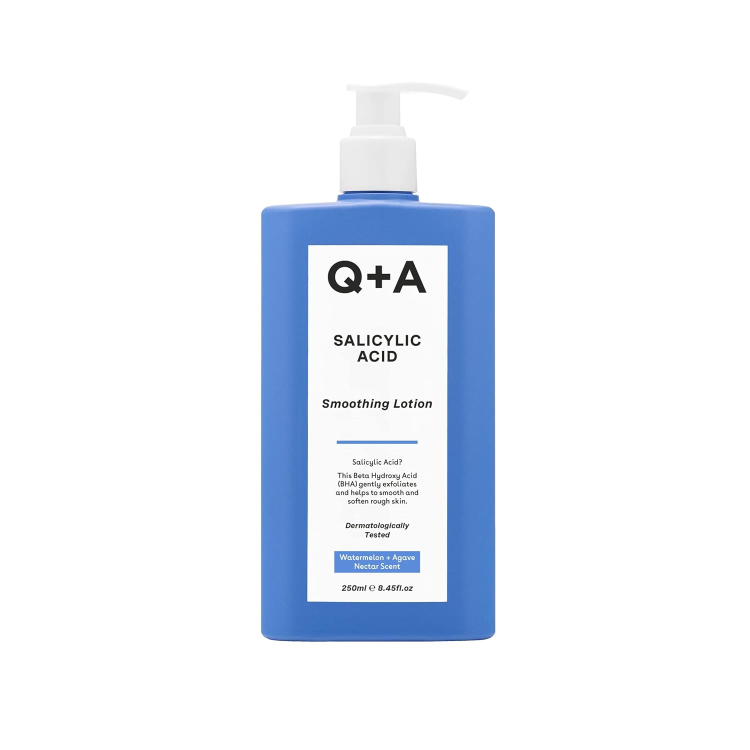 Q+A Salicylic Acid Smoothing Body Lotion (250ml), Body Moizturiser with Watermelon & Agave Scent, Body Butter Alternative, Smooths Rough Bumpy Skin, Clears Blemishes & Uneven Texture