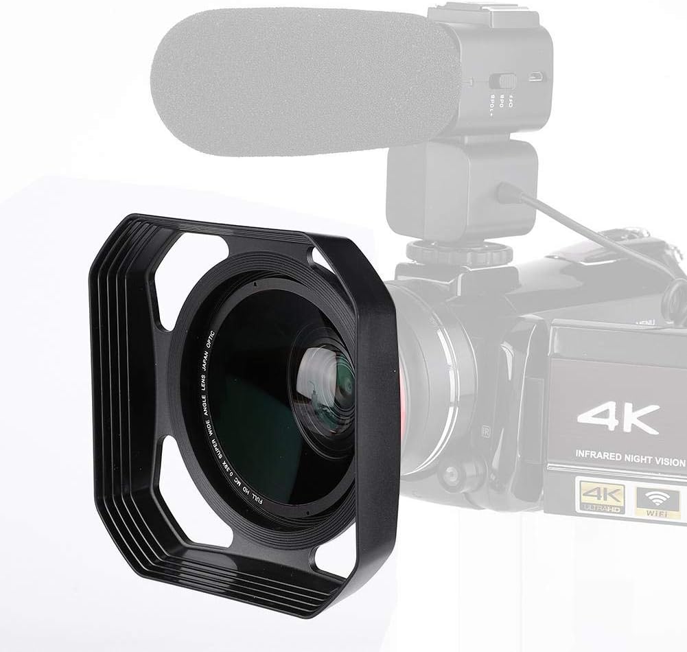 37mm-72mm Camera Lens Hood, Lens Hood Sun Shade/, Reduces Lens and Glare for Digital Video Camera and Camcorder