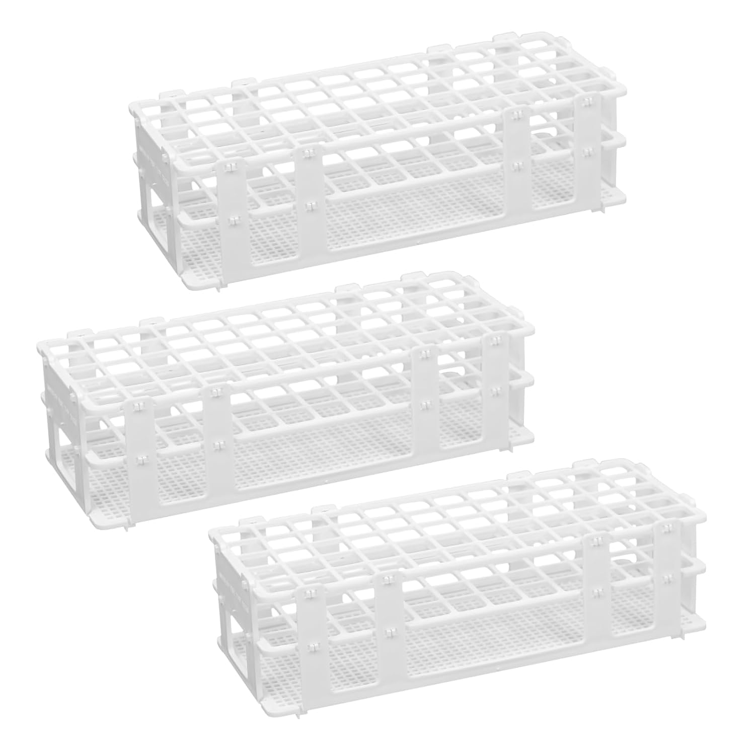 Plastic Test Tube Rack,3 Pack 60 Holes Lab Test Tube Rack Holder for 16mm Test Tubes,Detachable Centrifuge Tube Rack for Laboratory Business Industry Science