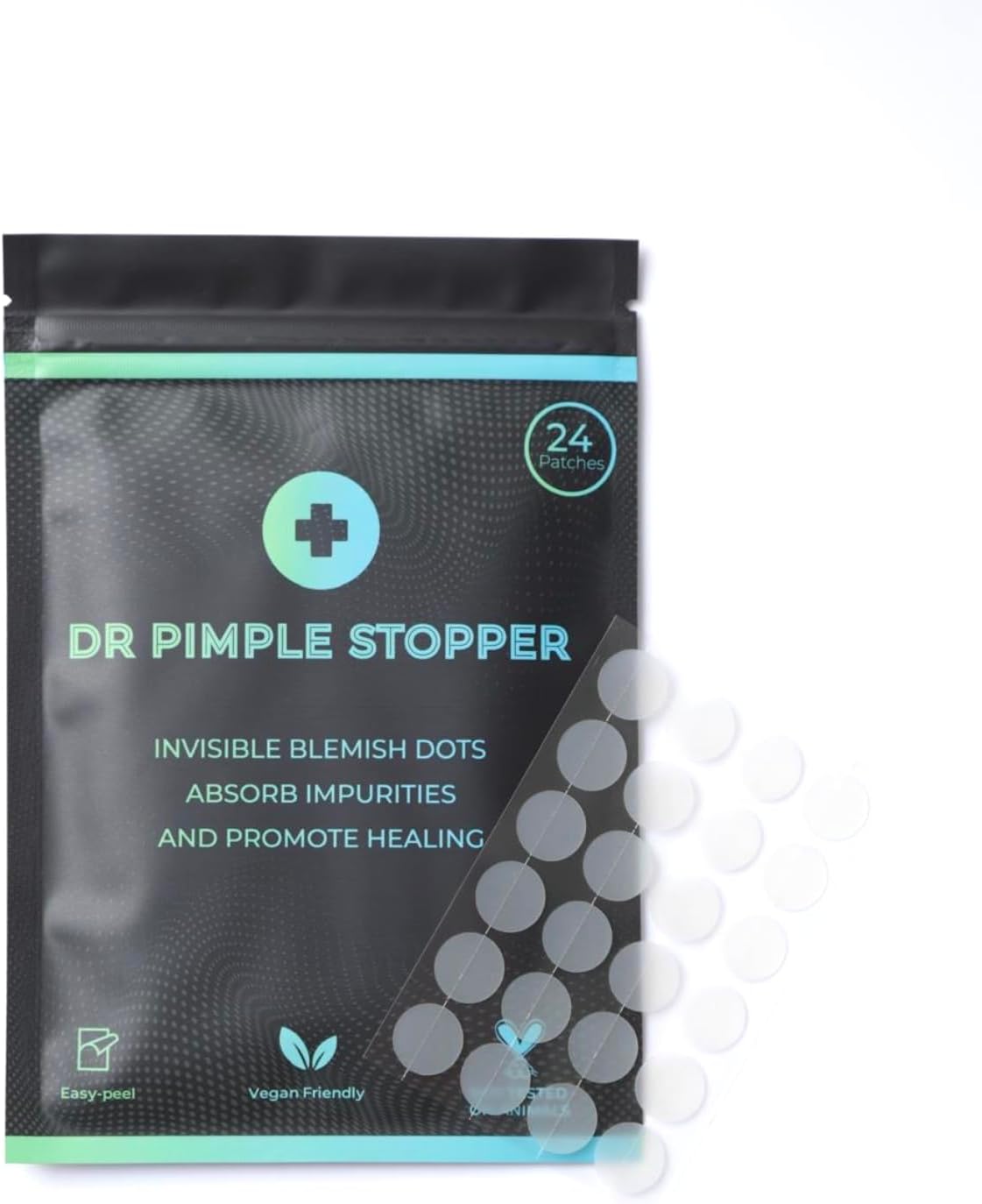 DR PIMPLE STOPPER Acne Spot Patches Pack of 24 Translucent Hydrocolloid infused with Centella Asiatic Oil Patch Spot Treatment Stickers for Face and Body - Fast-Acting, Invisible Korean Skincare
