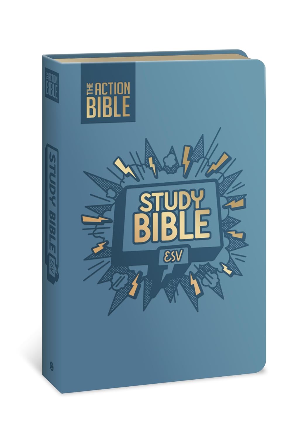 The Action Bible Study Bible ESV, Leathersoft, Blue, Full Color (Action Bible Series)