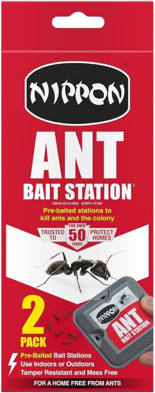 Vitax Nippon Ant Bait Station Effective Ant Killer Indoor & Outdoor Use for Home & Garden–Fast Acting Easy to Use-Destroys Ants and their Nests-Strongest Ant Control Twin Pack
