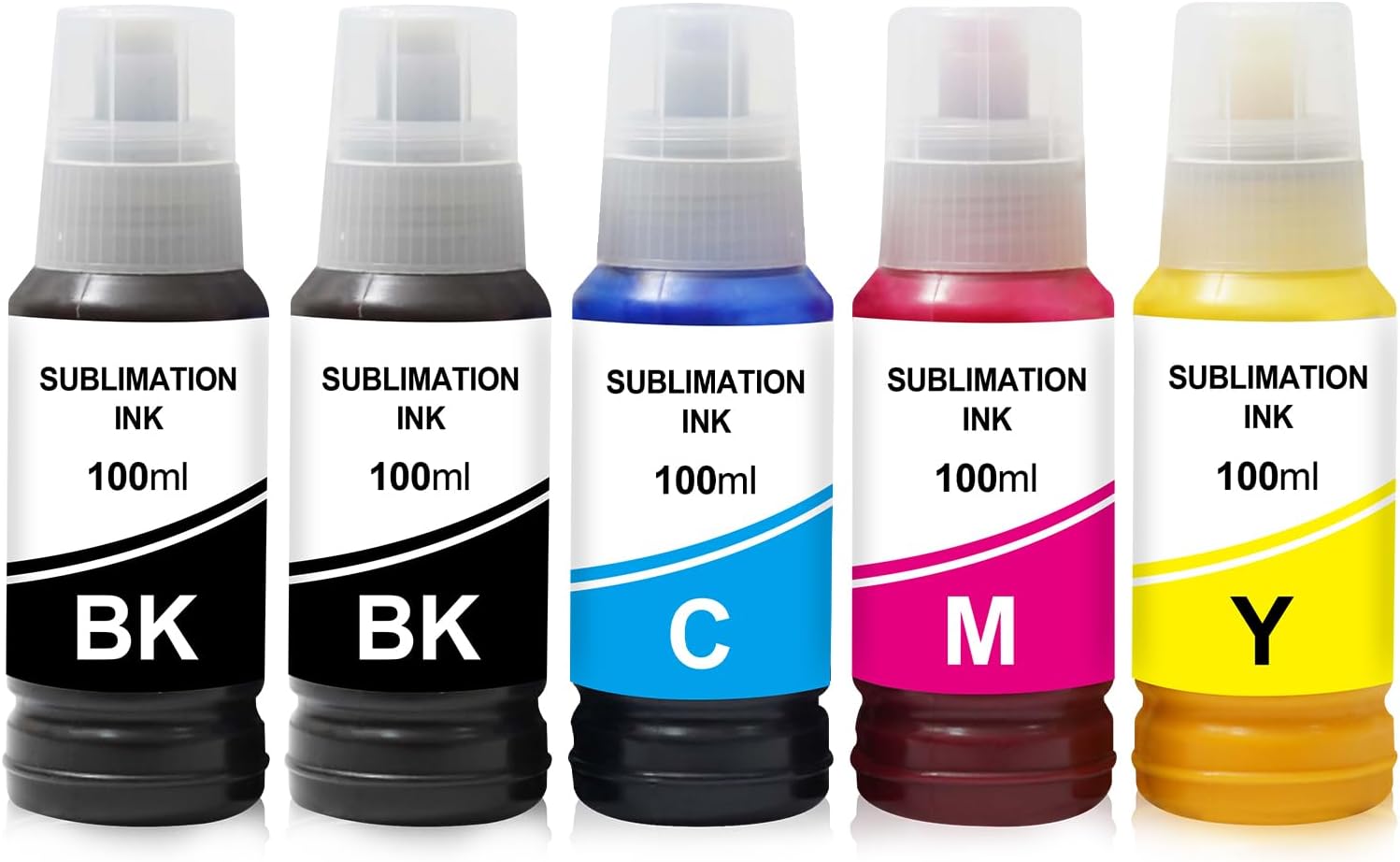 Yongairuink 500ml Sublimation Ink for EPS ET2400 ET2830 ET2815 ET4810 ET2720 ET2760 ET2750 ET2850 Inkjet Printer Heat Press on Mugs T Shirts Pillows (2BK 1C 1M 1Y)
