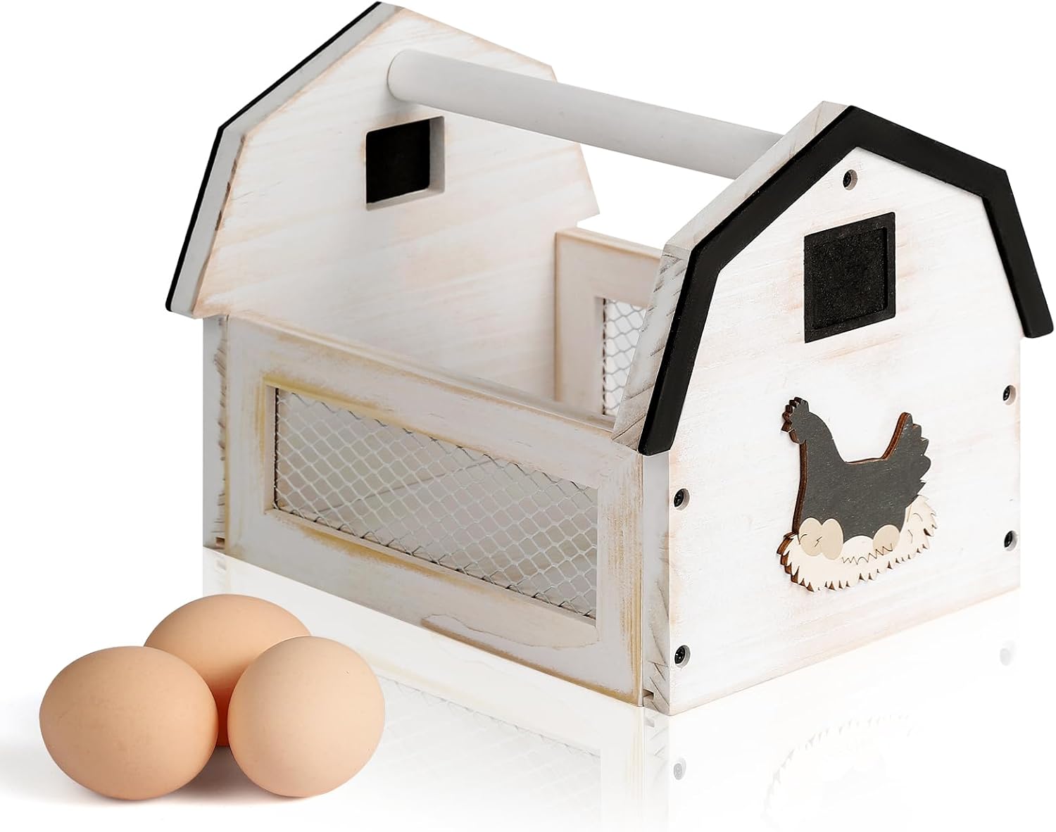 Egg Basket for Gathering Fresh Eggs, Farmhouse Egg Collecting Basket, Wood Chicken Egg Basket, Egg Basket Countertop. ZSHLXM