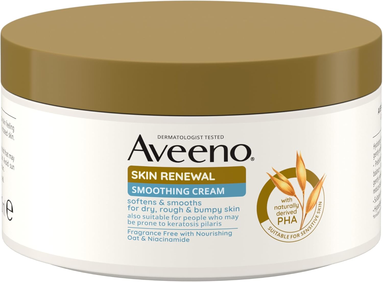 Aveeno Skin Renewal Smoothing Cream (1x 300ml​), Smoothing Cream for Dry, Rough & Bumpy Skin. Fragrance Free with Nourishing Oat & Niacinamide