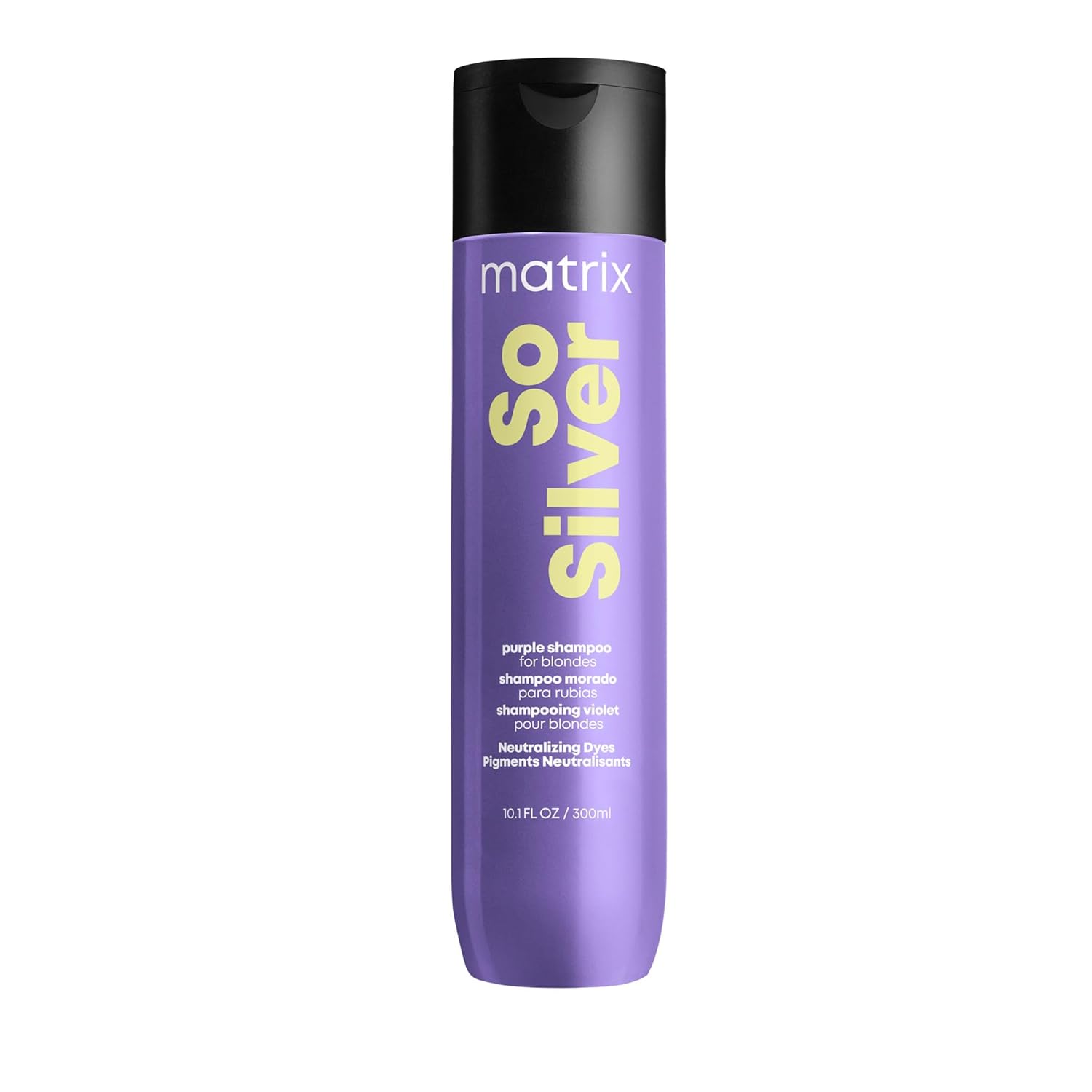 Matrix So Silver Purple Shampoo - Neutralizes Yellow Tones, Color Depositing, Brightening & Toning, For Color Treated, Blonde, Grey, White and Platinum Hair, Vegan