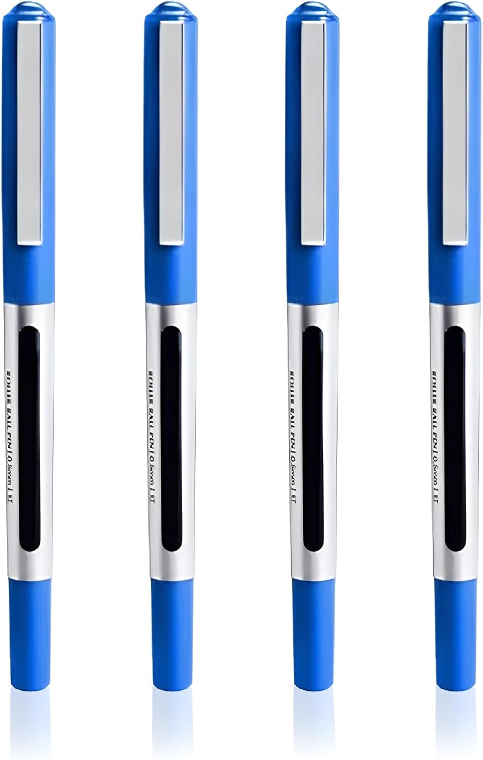 IGEAIIE Blue Pens, 4 Pcs Gel Ink Handwriting Pens, 0.5mm Rollerball Writing Pens, Liquid Ink Rollerball Pens, Quick-Drying Pens for School, Office, and Everyday Writing Needs, 10115
