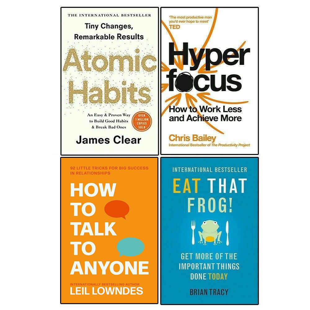 Grehge Hyperfocus, How to Talk to Anyone, Eat That Frog! 4 Books Collection Set