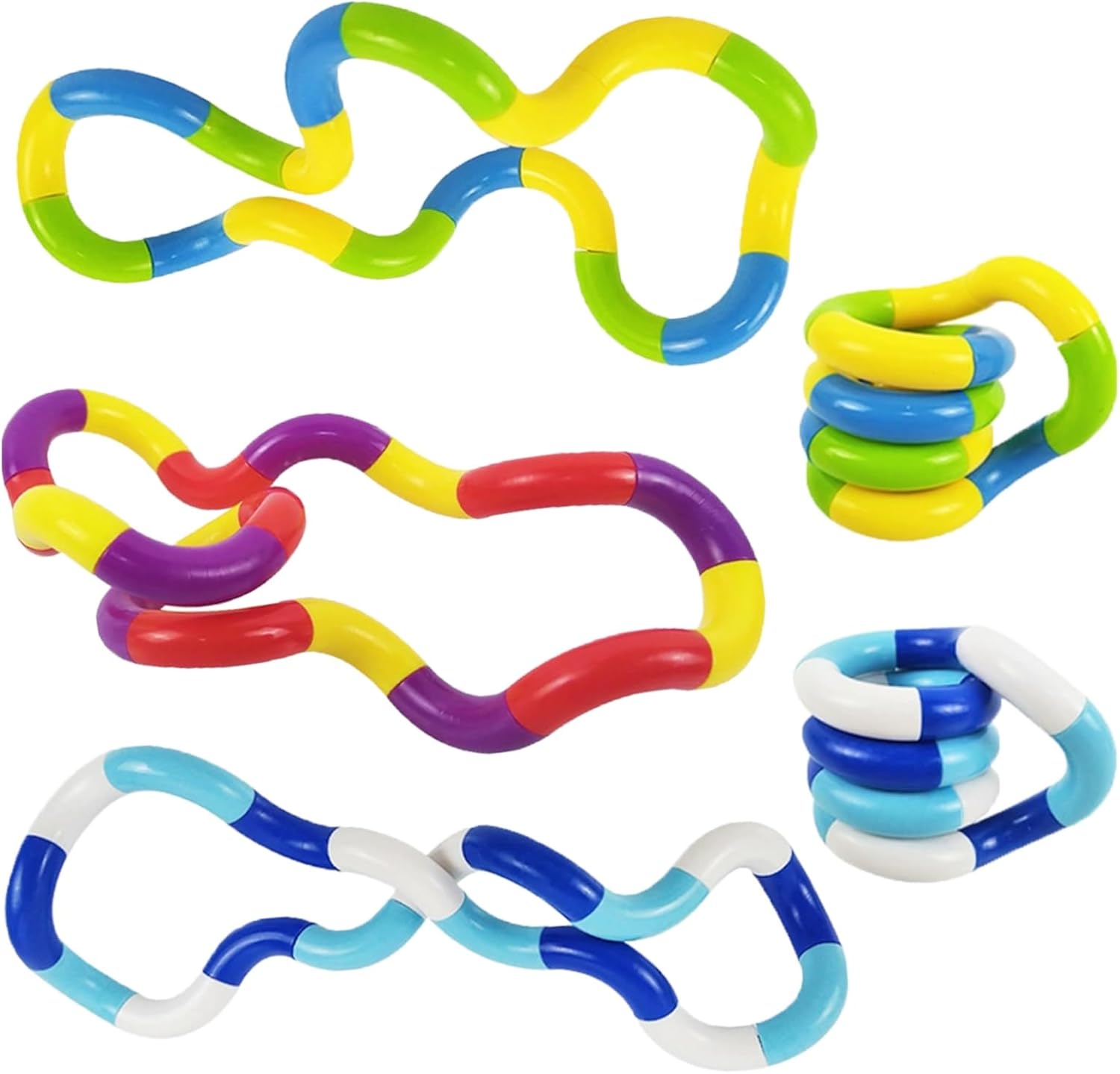 5 Pcs Tangle Fidget Toy, Removable Splicing Tangle Fidget Toys Stress Relief Stim Silent for Kids and Adults to Improve Focus and Concentration