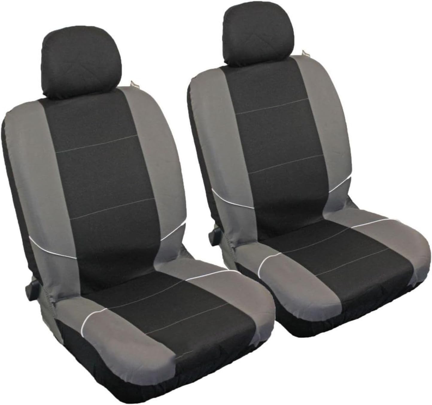 XtremeAuto® Universal Fit Front Pair Of Car Seat Covers BLACK GREY