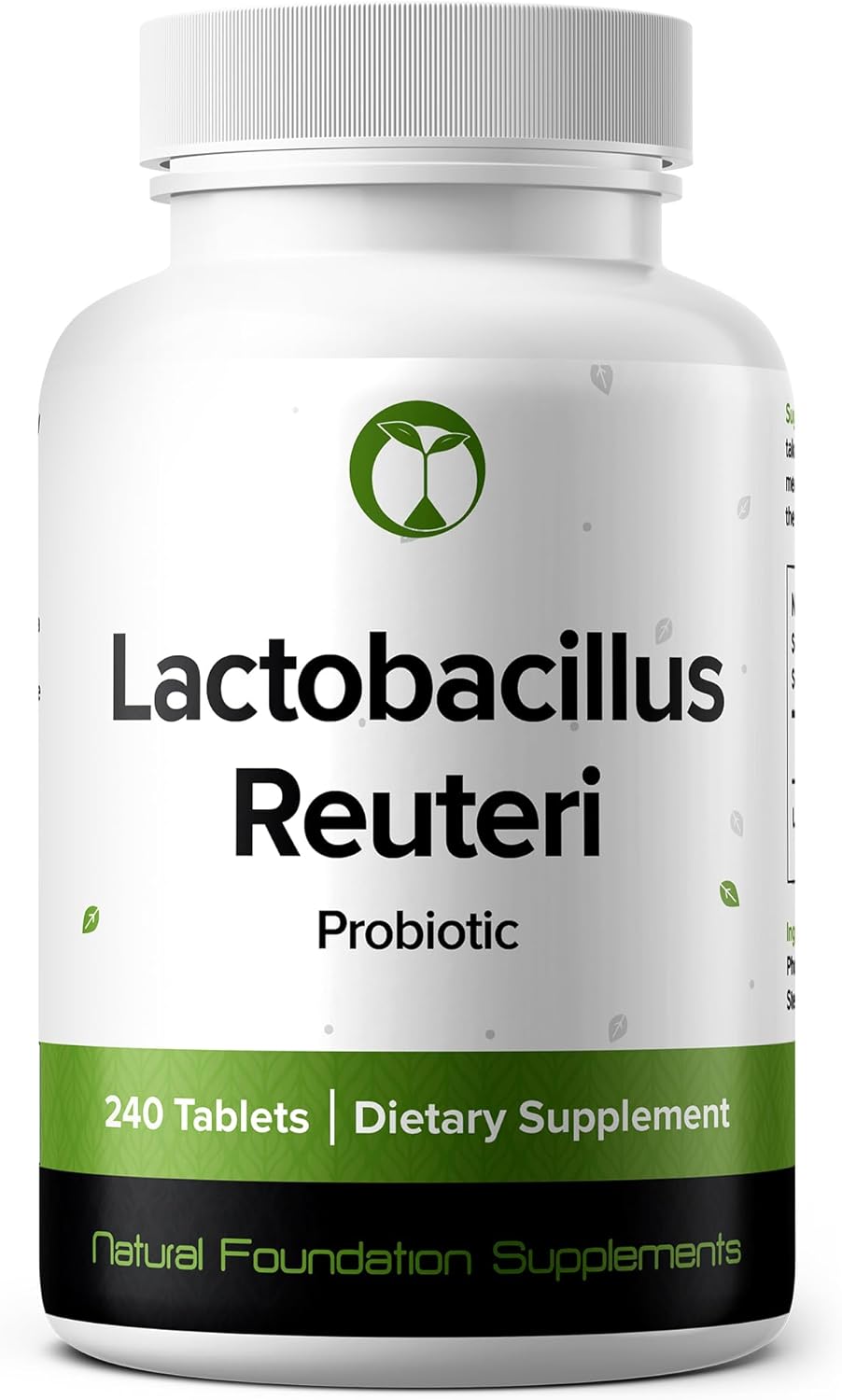 Natural Foundation Supplements Lactobacillus Reuteri Probiotic Supplement 240 Tablets 3 Billion CFU Probiotics for Men & Women Supports Intestinal Digestive & Gut Health (240, Lactobacillus Reuteri)