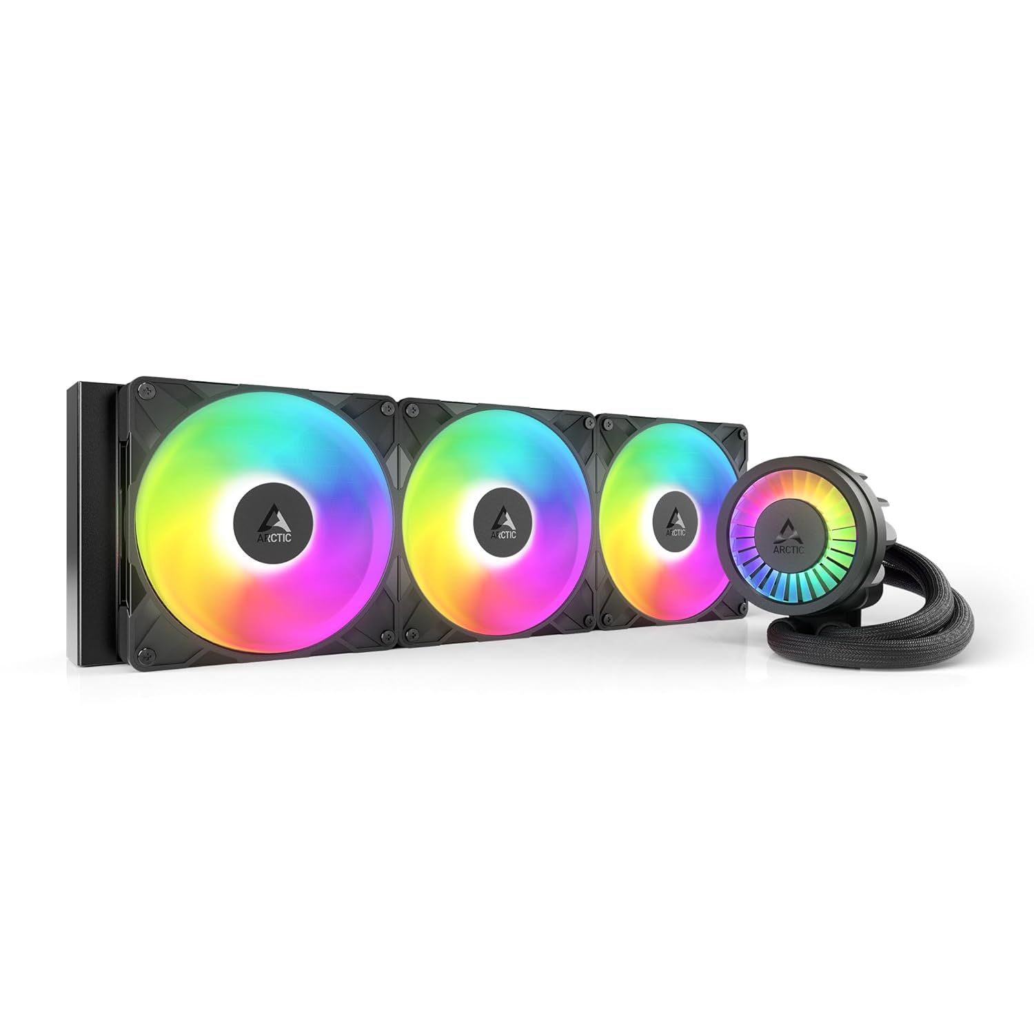 ARCTIC Liquid Freezer III Pro 420 A-RGB - AIO CPU Cooler, 3 x 140 mm Water Cooling, 38 mm Radiator, PWM Pump, VRM Fan, for AMD AM5/AM4, Intel LGA1851/1770 Contact Frame - Black