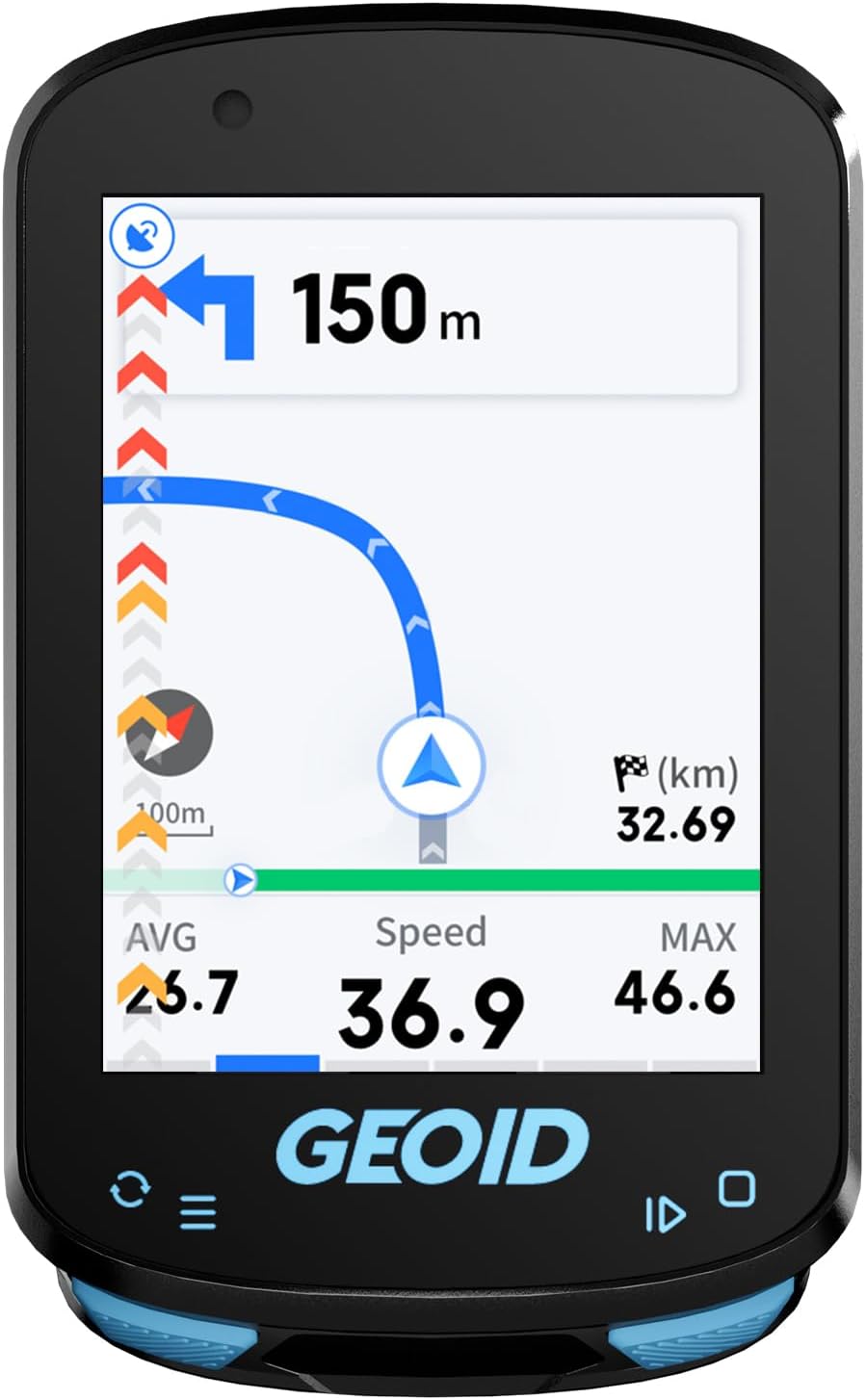 GEOID CC600 Color Screen Bike/Cycling Computer Wireless - Route Navigation with Reroute Planing, WiFi & Bluetooth, Fast 5s GPS Positioning, Free Indoor Training