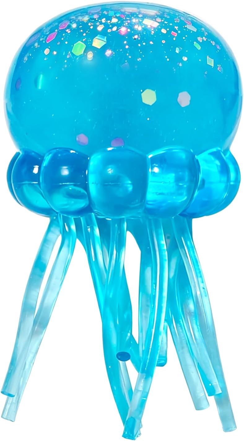 Jellyfish Design Squeeze Stress Ball,Jellyfish Squishy,Adults Stress Ball,Ice Squeeze Cube Balls Sensory for Anxiety Stress,Portable Anxiety Relief Squeeze Ball for Office & Travel (Blue)
