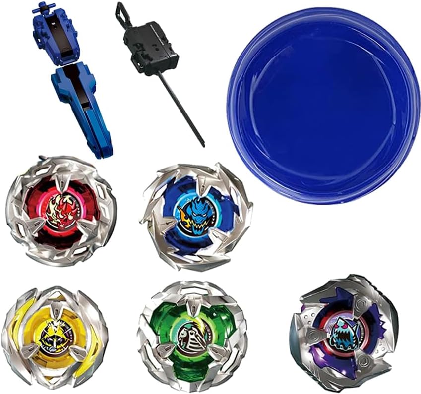 Battling Set, Spinninning Top Burst Toy Combat Battling Game Set, Spinning & Launchers, Bey Stadium, Greats Birthday Gift for Boys, 5 Spinning Tops