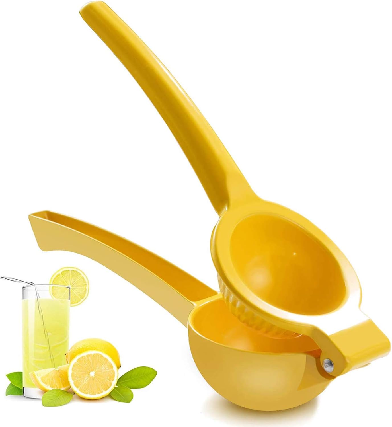 Manual Juicer Citrus Lemon Squeezer, Fruit Juicer Lime Press Metal, Professional Hand Juicer Kitchen Tool(Yellow)