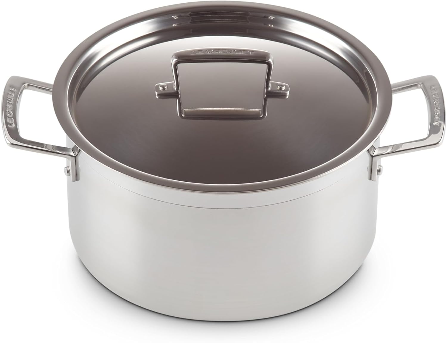 Le Creuset 3-Ply Stainless Steel Deep Casserole with Lid, 24 x 13.3 cm, 96200624001000