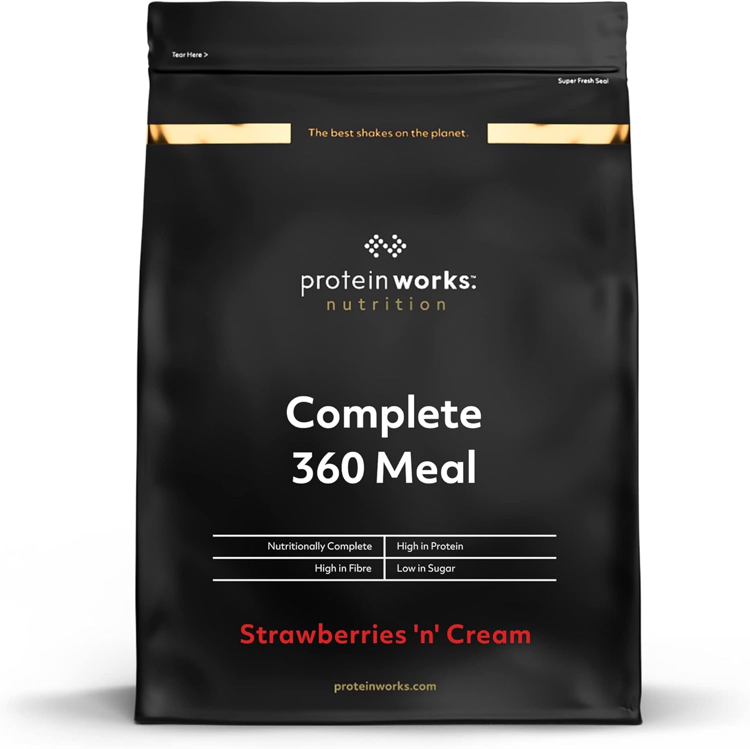 Protein Works - Complete 360 Meal , 400 Calorie Meal Replacement Shake , High Protein Meal , 8 Active Ingredients , 10 Servings , Strawberries 'n' Cream Classic , 1kg